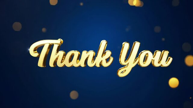 The words "Thank You" in elegant gold script on a dark blue background with golden sparkles, creating a sophisticated and celebratory expression of gratitude.