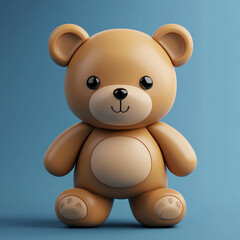 Fototapeta premium 3D Teddy Bear Icon: Classic and Cuddly Toy Illustration Logo