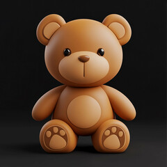 Obraz premium 3D Teddy Bear Icon: Classic and Cuddly Toy Illustration Logo