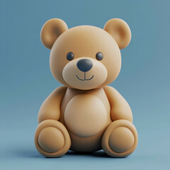 Obraz premium 3D Teddy Bear Icon: Classic and Cuddly Toy Illustration Logo