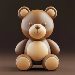 Fototapeta premium 3D Teddy Bear Icon: Classic and Cuddly Toy Illustration Logo