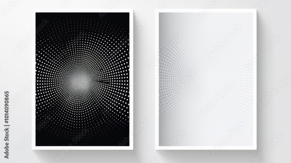 Aufkleber set of 2 frame abstract monochrome gradient poster background vector set. modern cover template with