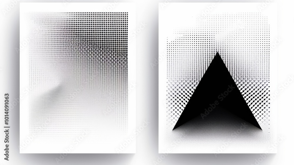 Poster set of 2 frame abstract monochrome gradient poster background vector set. modern cover template with