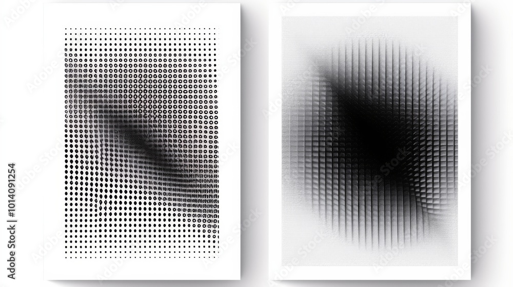 Aufkleber set of 2 frame abstract monochrome gradient poster background vector set. modern cover template with