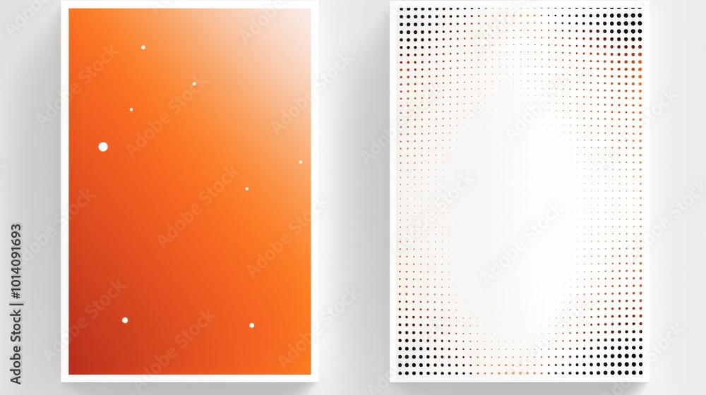 Poster set of 2 frame abstract orange gradient poster background vector set. modern cover template with ora
