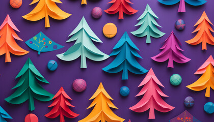 Obraz premium Plastic Christmas trees and balls