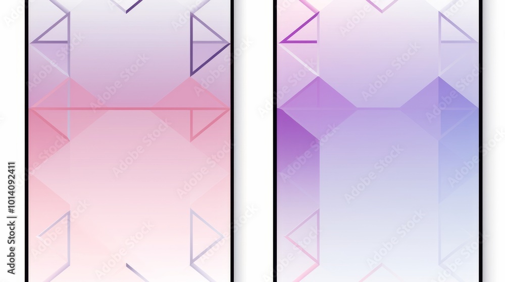 Poster set of 2 frame abstract violet gradient poster background vector set. modern cover template with vio