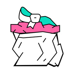 damaged gift line icon vector. damaged gift sign. isolated symbol illustration