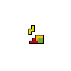 Obraz premium Tetris logo icon flat vector design