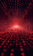 Fototapeta premium Red digital networking, internet, cyber and business background