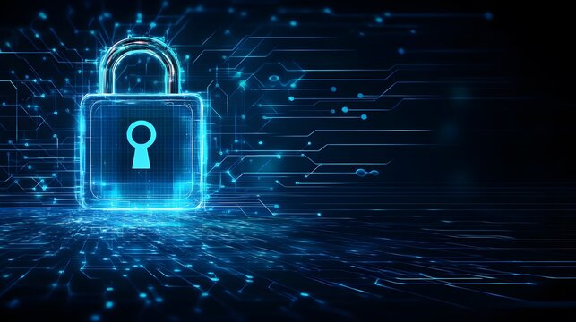 A striking illustration of a digital padlock, depicting a security breach
