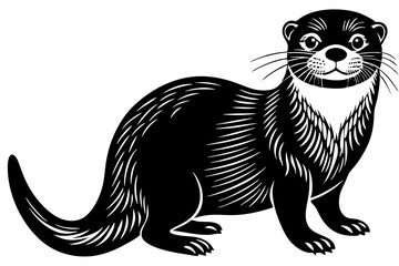 Cute Otter silhouette minimalistic vector art illustration