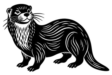 Cute Otter silhouette minimalistic vector art illustration