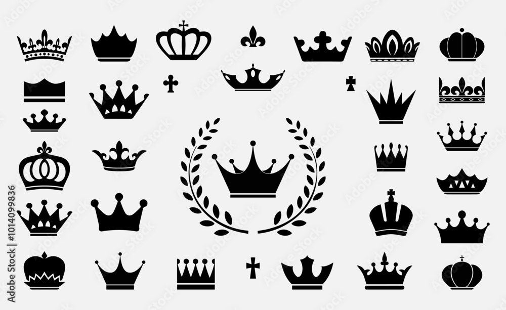 Fototapete set of crowns. it can be used to create coats of arms, coloring pages, as backgrounds, to create com