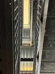 Abstract commercial building stairwell background