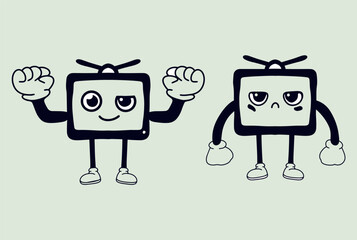 Naklejka premium Cartoon character Television art illustration