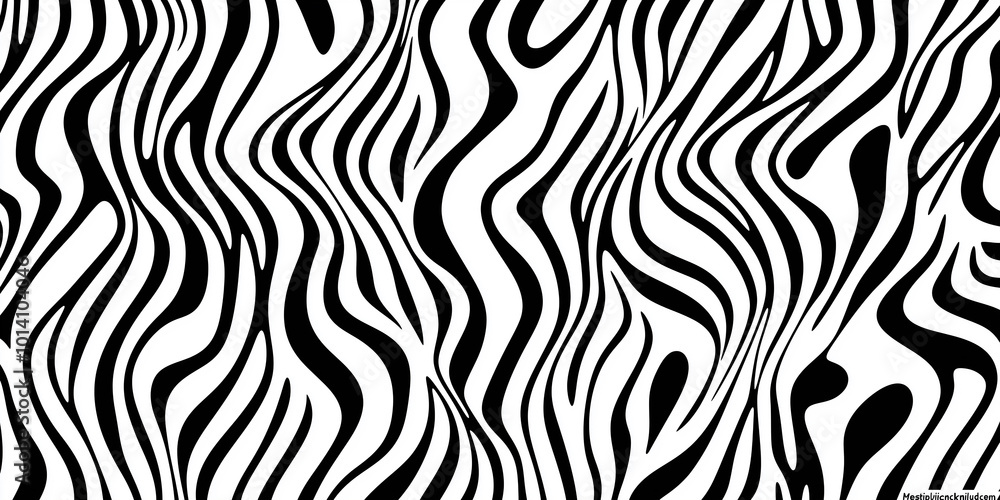 Poster wavy zebra pattern creating seamless optical illusion background