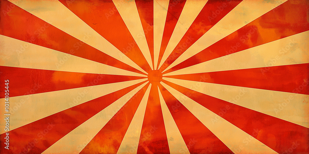 Aufkleber retro style background with red and orange sunburst pattern