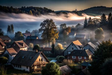"Magical Foggy Mornings in Countryside Villages: Embrace Serenity in Nature"