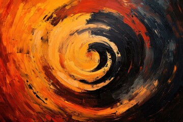  Curved, swirling brush strokes forming an abstract spiral pattern with thick, heavy lines