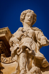 Fototapeta premium The stunning baroque details of Santa Croce in the city of Lecce, Puglia, Italy.