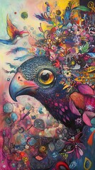 Colorful Eagle Painting: Abstract Art and Wildlife