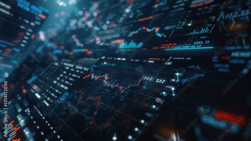 Poster dynamic digital financial data visualization