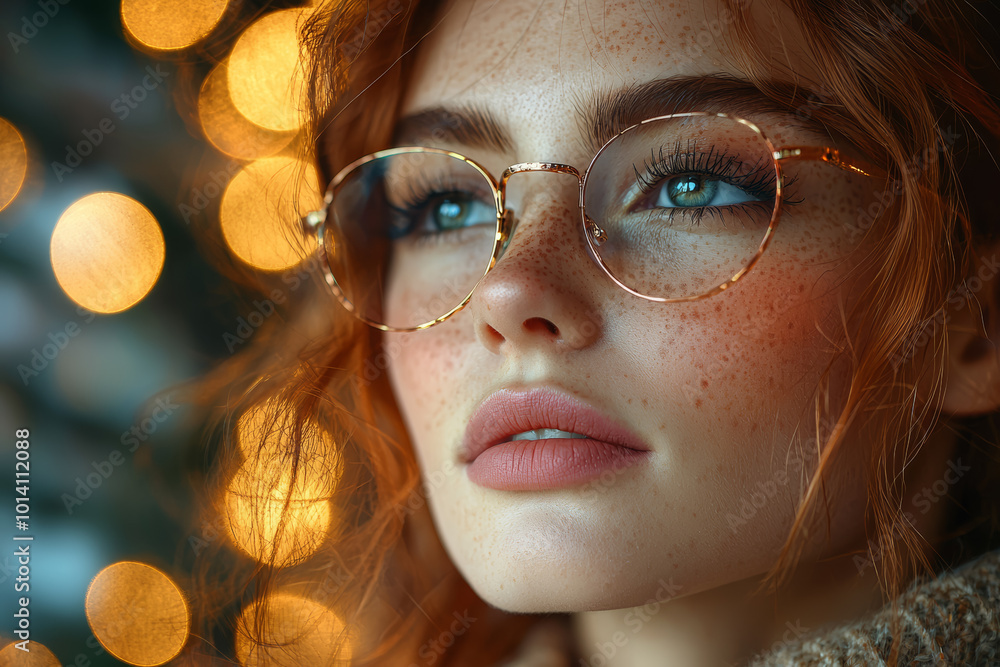 Poster bokeh lights in the background of a portrait, adding a dreamy, soft effect to the scene. concept of 