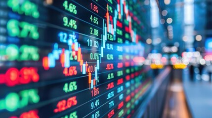 Obraz premium Stock Market Trends and Financial Data Visualization