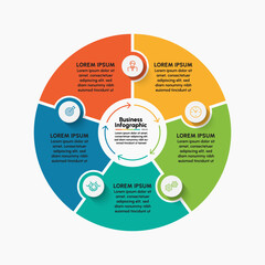 Fototapeta premium Business circle infographic design background template