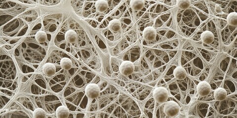 Electron microscope view of Aspergillus fungus, detailed structures