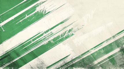 Fototapeta premium Grunge textured paper frame with green brush stroke in white background