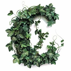 Fototapeta premium Letter C made of leaves. Easy to remove background. 