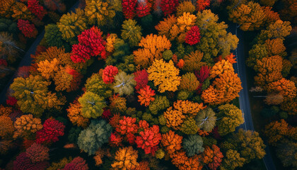 Fototapeta premium red and yellow leaves