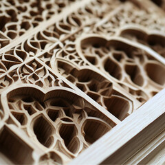 a wooden Baghdad mashrabiya showing its details  © Nazuna