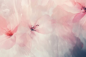 Delicate brush marks forming an abstract floral pattern, with light, airy strokes