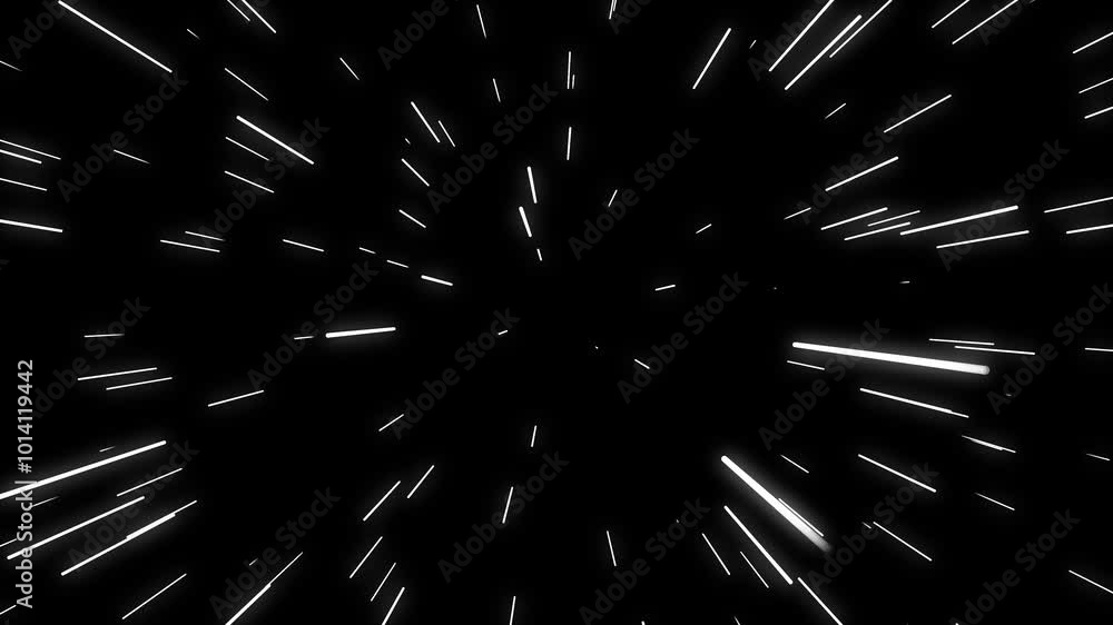Wall mural warp speed hyperdive spaceflight. flying at light speed through stars basic space animation.