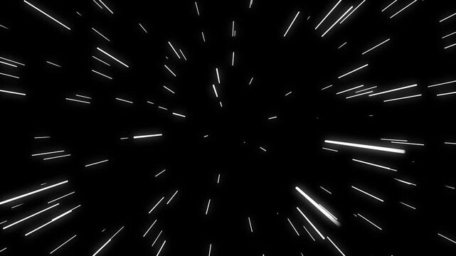 Warp speed hyperdive spaceflight. Flying at light speed through stars basic space animation.
