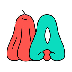 rose apple fruit line icon vector. rose apple fruit sign. isolated symbol illustration