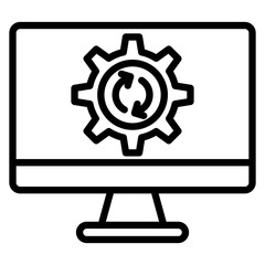 Data Processing Outline Icon