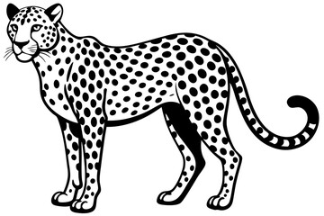 Cute Cheetah  silhouette minimalistic vector art illustration
