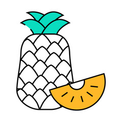 pineapple fruit line icon vector. pineapple fruit sign. isolated symbol illustration