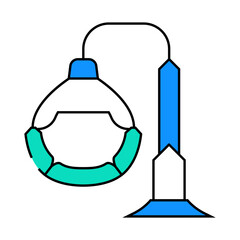 hanging furniture line icon vector. hanging furniture sign. isolated symbol illustration