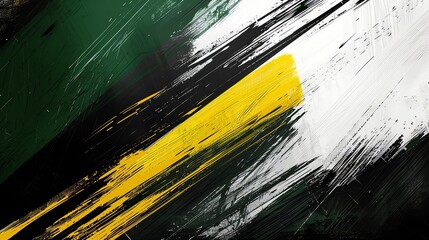 Aged grunge wall with textured stripes, vintage yellow and green paint, patriotic symbol, grunge backdrop for design