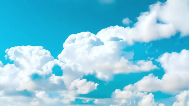 The clear blue sky and white clouds float quietly by, creating a scene that gives you a calm feeling. (Loop playback possible)