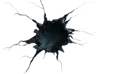 Abstract black hole with dark, textured edges and a light blue and green glow. Generative ai