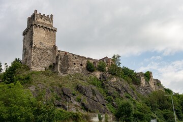 Weitenegg castle ruin on rock in Austria