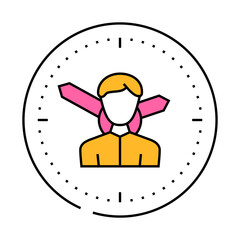 employee man hours line icon vector. employee man hours sign. isolated symbol illustration