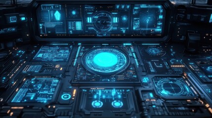 Fototapeta premium Futuristic Control Panel Interface
