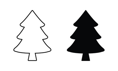 Obraz premium Vector Xmas Tree Icon Set